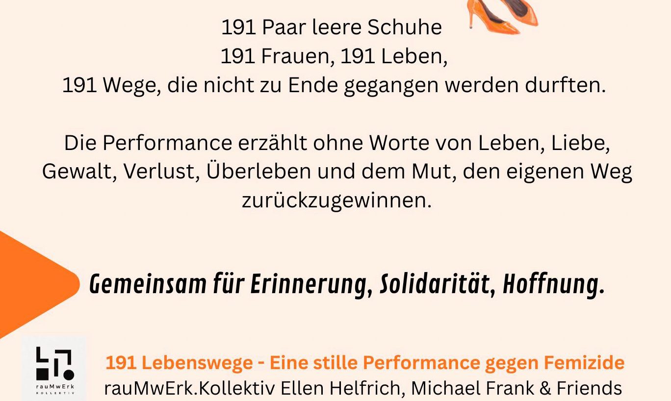 2026 11 26 orange the world performance gegen femizide im rahmen der orange days tufa trier tufa innenhof veranstalter rauMwErk.Kollektiv michael frank & friends in kooperation mit dem TUFA e.v
